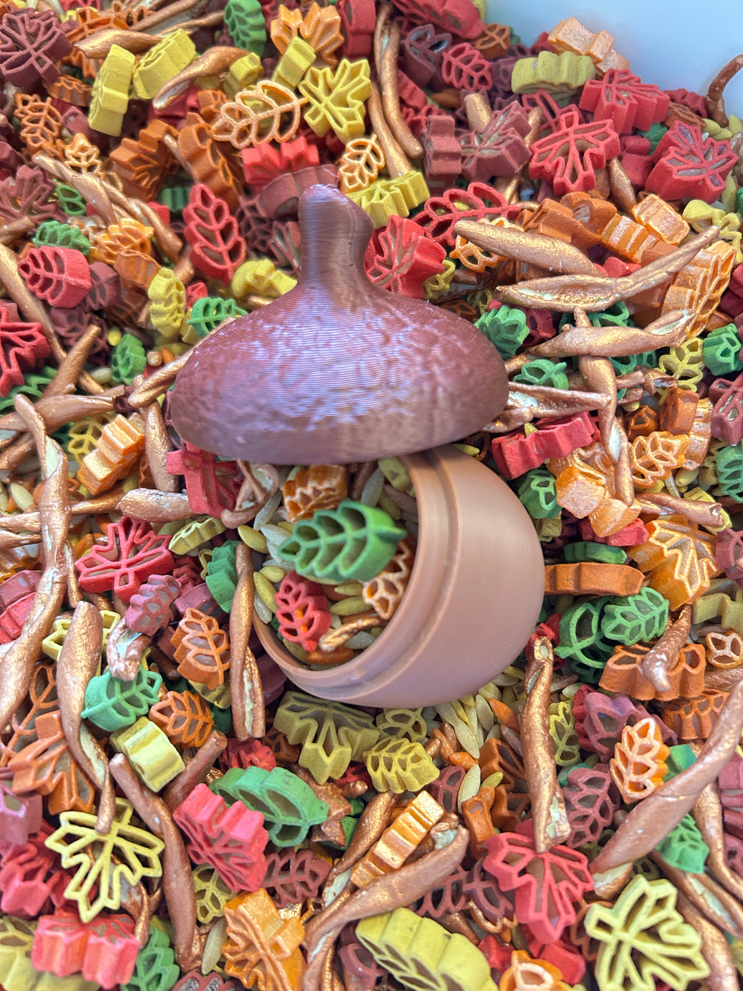 3D Printed Fillable Acorn | Small Trinket Container with Twist Lid