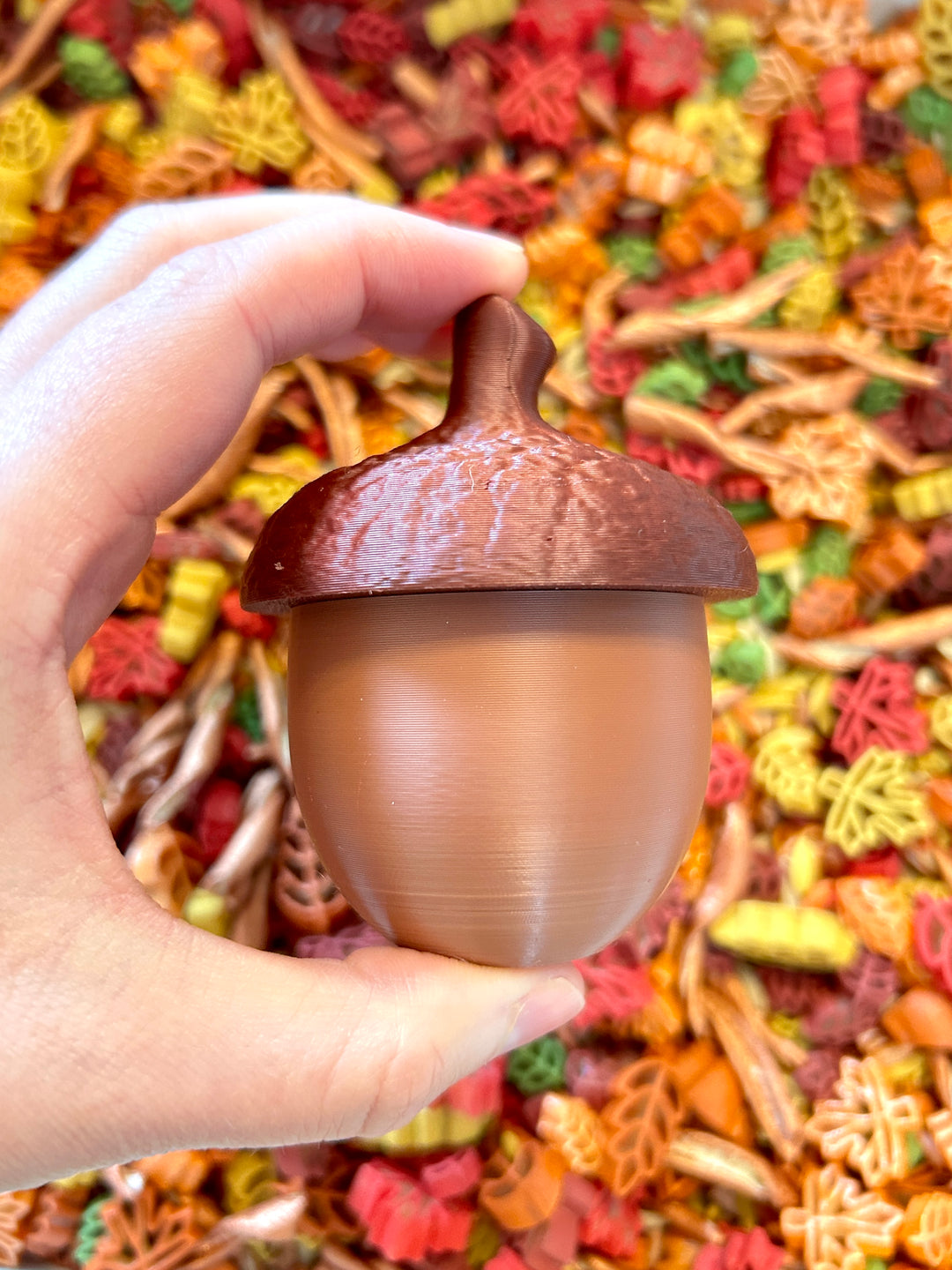 3D Printed Fillable Acorn | Small Trinket Container with Twist Lid