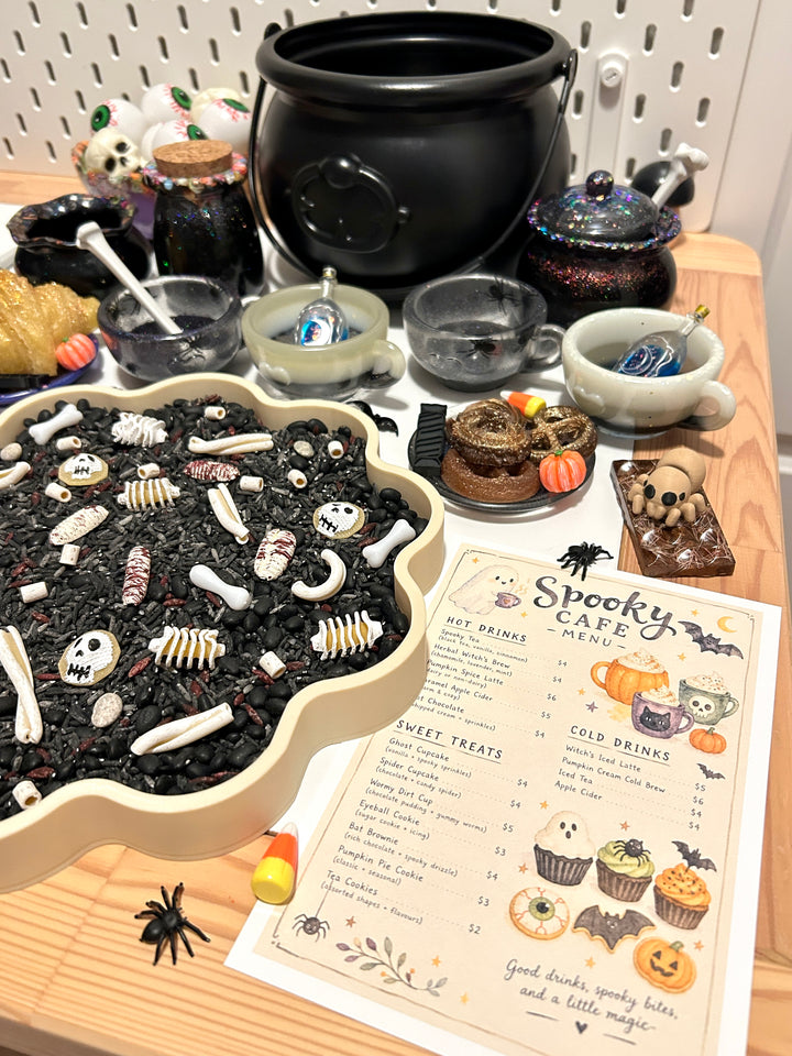 Spooky Café Dramatic Play Set | Free Printable Menu, Order Pad &amp; Play Money