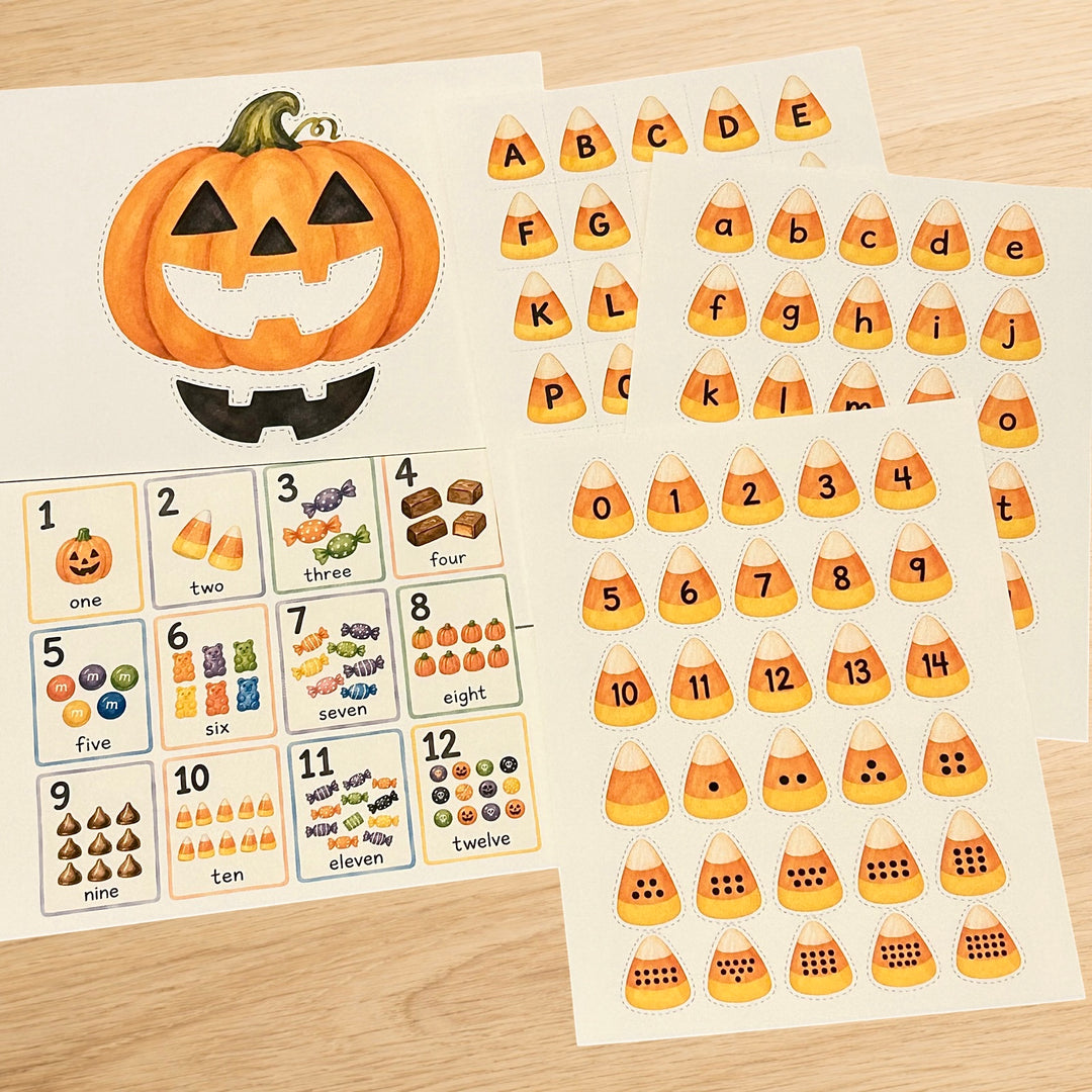 Feeding Pumpkin Alphabet &amp; Number Match | Halloween Printable Learning Activities