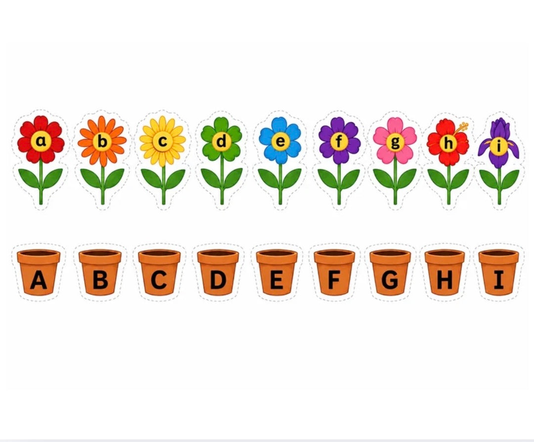Flower Pot Alphabet Match | Early Literacy Printable