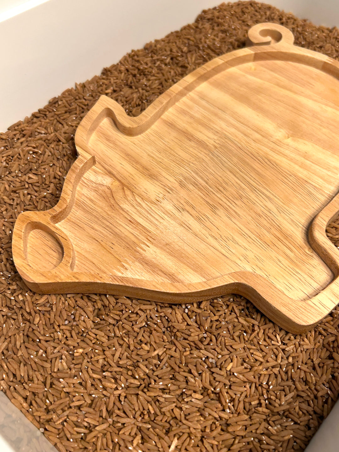 Wooden Pig Tray | Natural Wood Sensory Tray