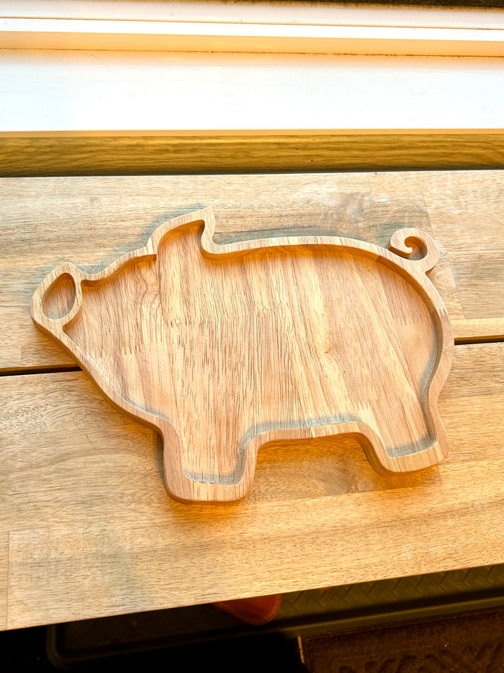 Wooden Pig Tray | Natural Wood Sensory Tray