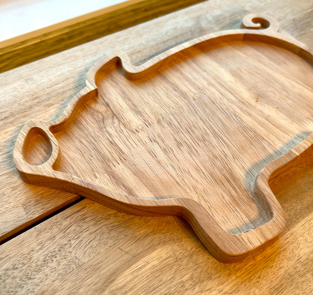 Wooden Pig Tray | Natural Wood Sensory Tray
