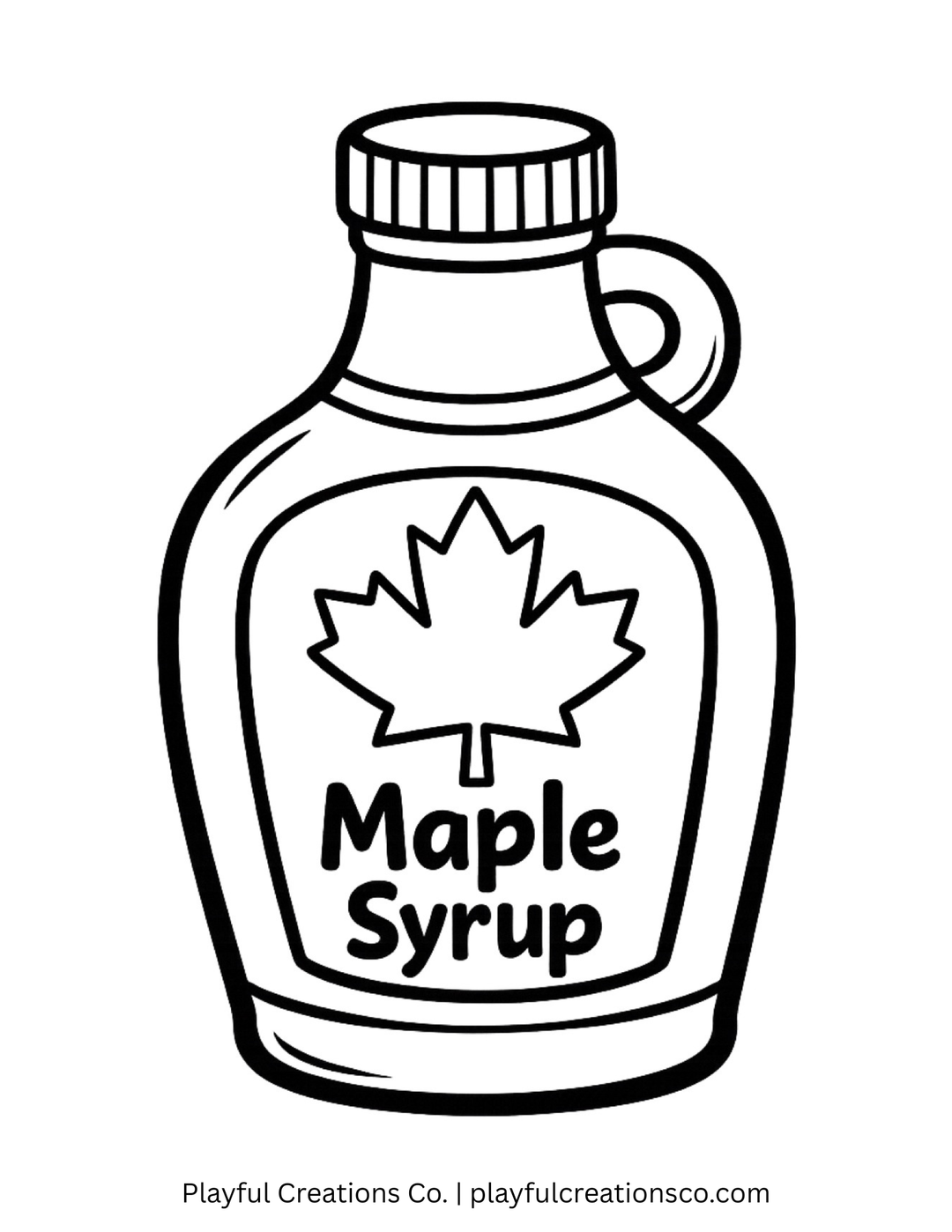 Maple Syrup Bottle Coloring Page | Free Kids Printable