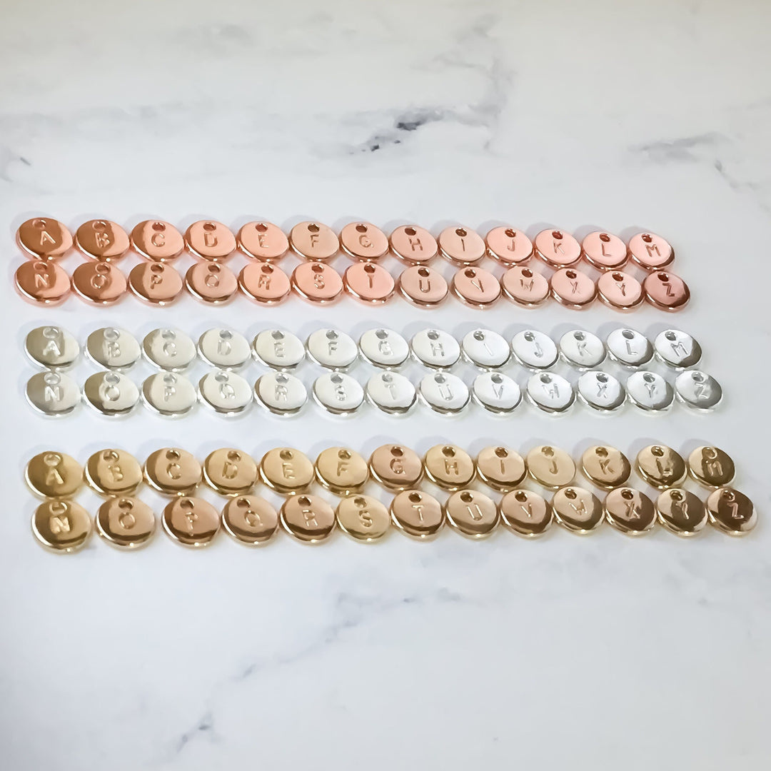 Add On Initial, Rose Gold Initial, Initial Disc Charm, Tiny Initial, Initial Disc Charms, Christmas Gift, Dainty Initial Jewelry, Custom