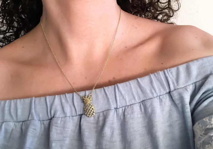 Collier Ananas, Bijou délicat, Cadeau Ananas, Cadeau Fruit Tropical, Citation inspirante, Cadeau d'amitié, Cadeau pour fille