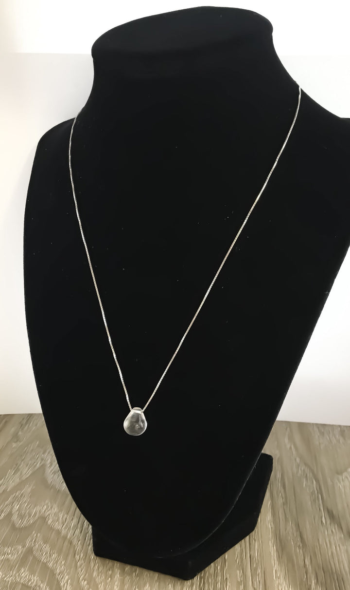 Collier Force, Collier en argent sterling transparent en forme de larme, Reste fort(e), Carte inspirante, Bijou réconfortant, Cadeau « Je pense à toi »