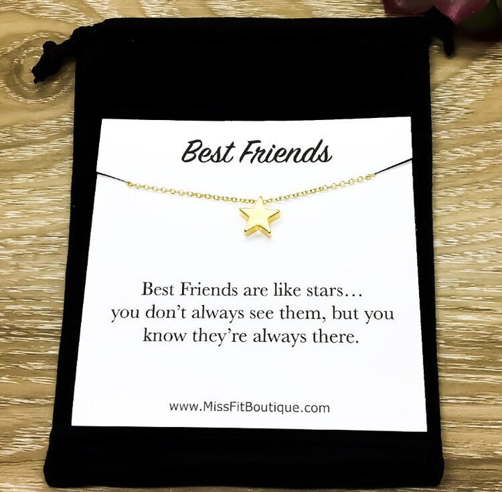 Les meilleures amies sont comme des étoiles, Collier céleste, Pendentif étoile miniature, Bijou constellation, Cadeau de fin d'études pour meilleure amie, Cadeau de Noël