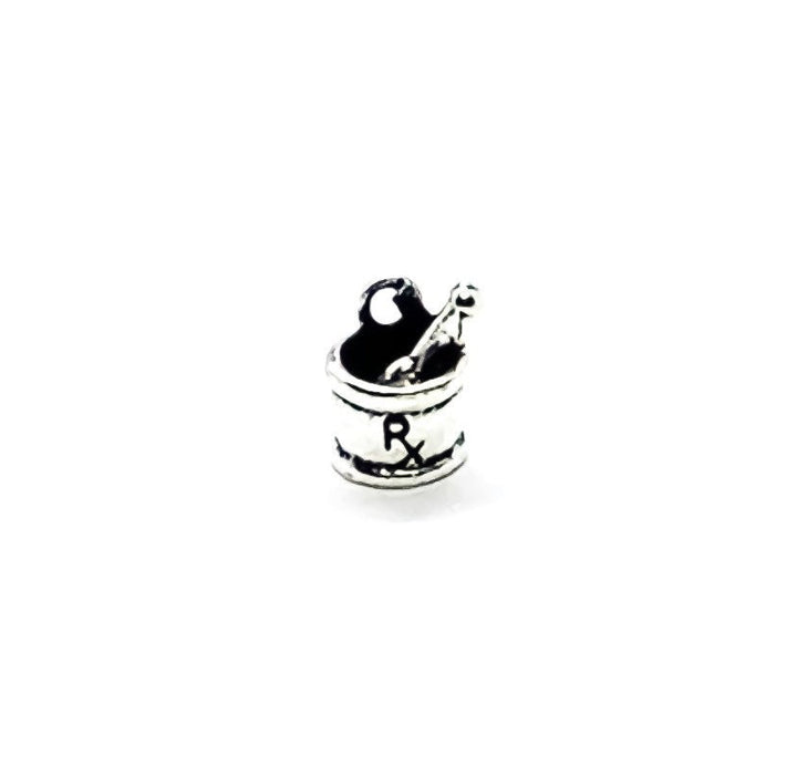1 Breloque Mortier et Pilon, Breloques individuelles, Breloques Médicales, Breloque Ordonnance, Breloques Médecin, Breloques Pharmacie, Cadeau pour Pharmacien
