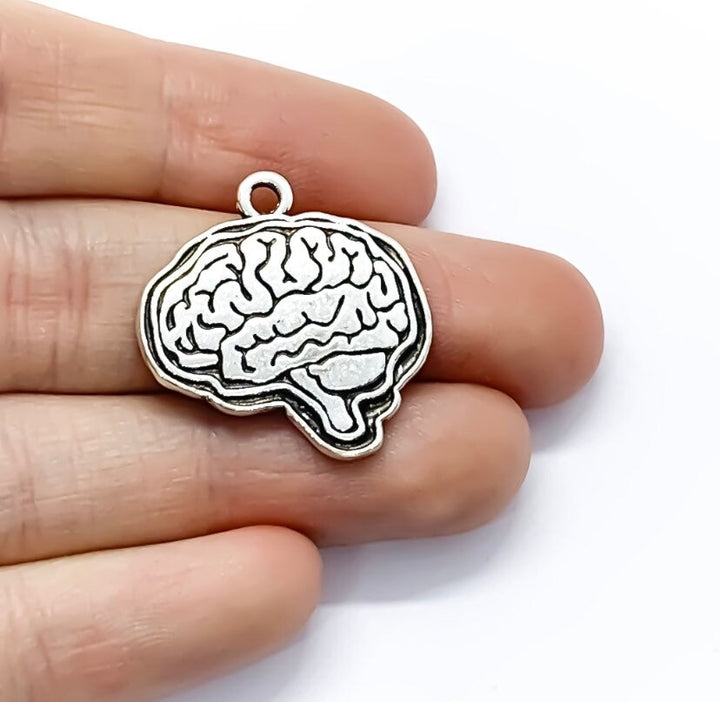 1 Breloque Cerveau, Breloques individuelles, Breloques Anatomie, Breloques Biologie, Breloque Soins infirmiers, Breloques Médecin, Breloques anatomiques, Apprêts pour bijoux