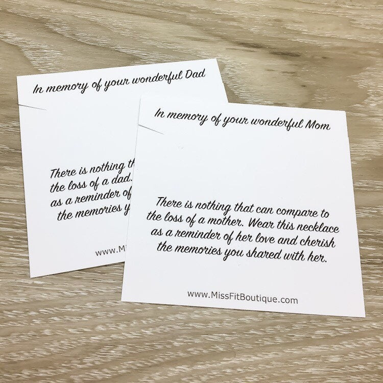 Tiny Heart Necklace with Card, In Loving Memory of Your Mom, Thoughtful Sympathy Gift, Remembrance Necklace, Grief Gift, Mourning Jewelry