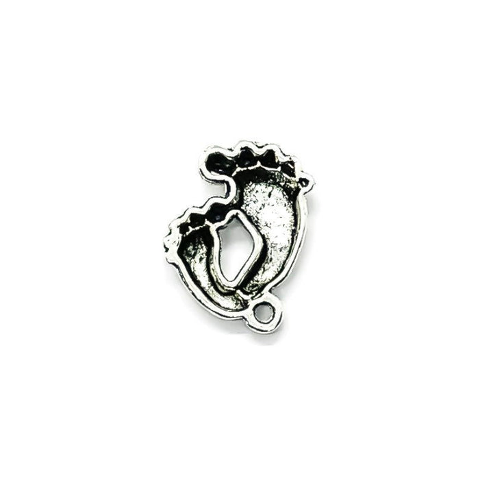Breloque Double Empreintes de Pieds Argent, Breloques Individuelles, Breloques Bébé, Breloques Maman, Breloques Mère, Loisirs Créatifs, Breloques Mignonnes, Pendentif Bébé