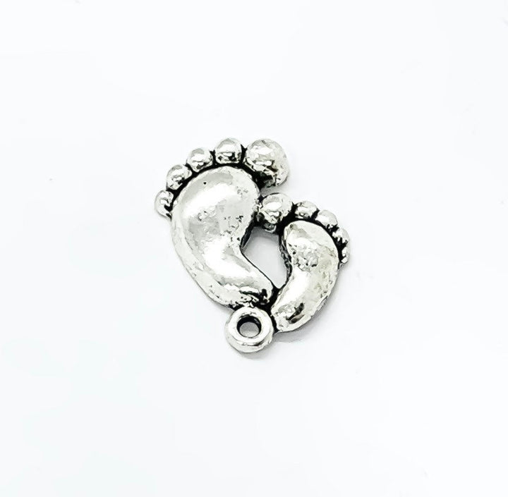 Breloque Double Empreintes de Pieds Argent, Breloques Individuelles, Breloques Bébé, Breloques Maman, Breloques Mère, Loisirs Créatifs, Breloques Mignonnes, Pendentif Bébé