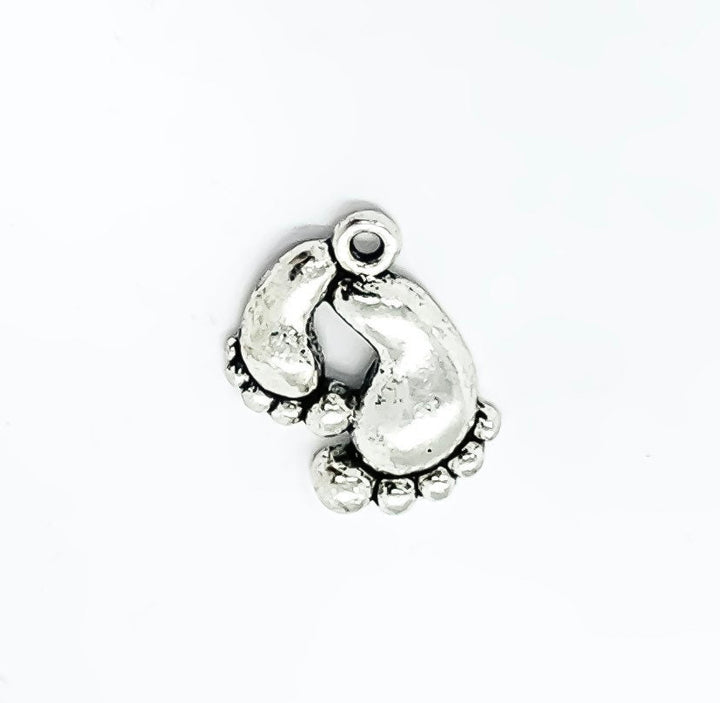 Breloque Double Empreintes de Pieds Argent, Breloques Individuelles, Breloques Bébé, Breloques Maman, Breloques Mère, Loisirs Créatifs, Breloques Mignonnes, Pendentif Bébé
