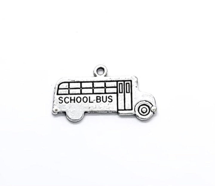 Breloque bus scolaire, Breloques individuelles, Petites breloques bus, Breloques scolaires, Breloques chauffeur de bus, Cadeau pour chauffeur de bus, Bijou bus, Breloques éducation