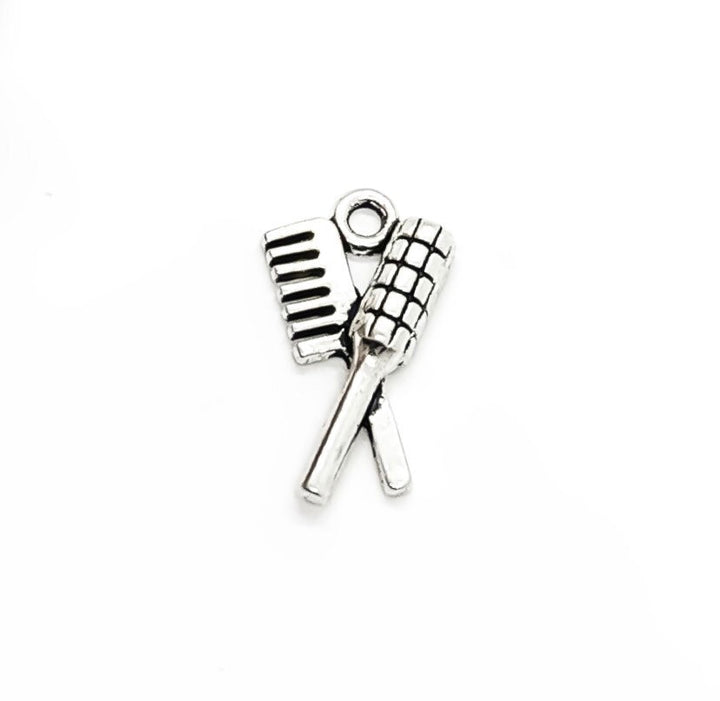 Breloque peigne et brosse à cheveux, breloque salon de coiffure, breloque individuelle, cadeau coiffeur, breloque girly, breloque adolescente, cadeau pour coiffeuse