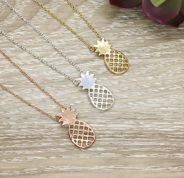 Collier Ananas, Bijou délicat, Cadeau Ananas, Cadeau Fruit Tropical, Citation inspirante, Cadeau d'amitié, Cadeau pour fille