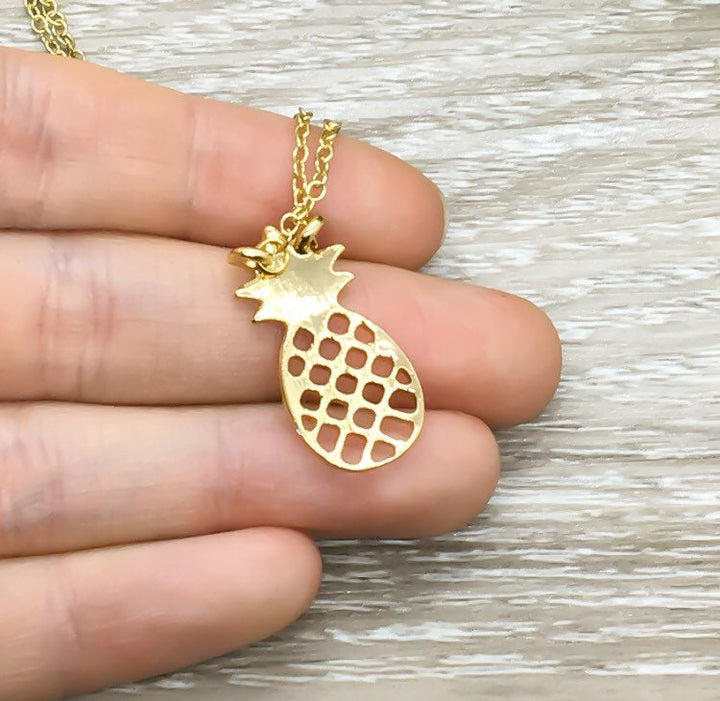 Collier Ananas, Bijou délicat, Cadeau Ananas, Cadeau Fruit Tropical, Citation inspirante, Cadeau d'amitié, Cadeau pour fille