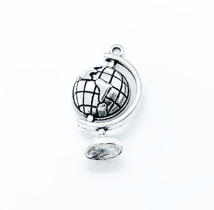 1 Breloque Globe Terrestre, Breloques individuelles, Breloques scolaires, Breloque pour enseignants, Breloque éducation, Breloque voyage, Cadeau pour voyageurs, Exploration, Géographie