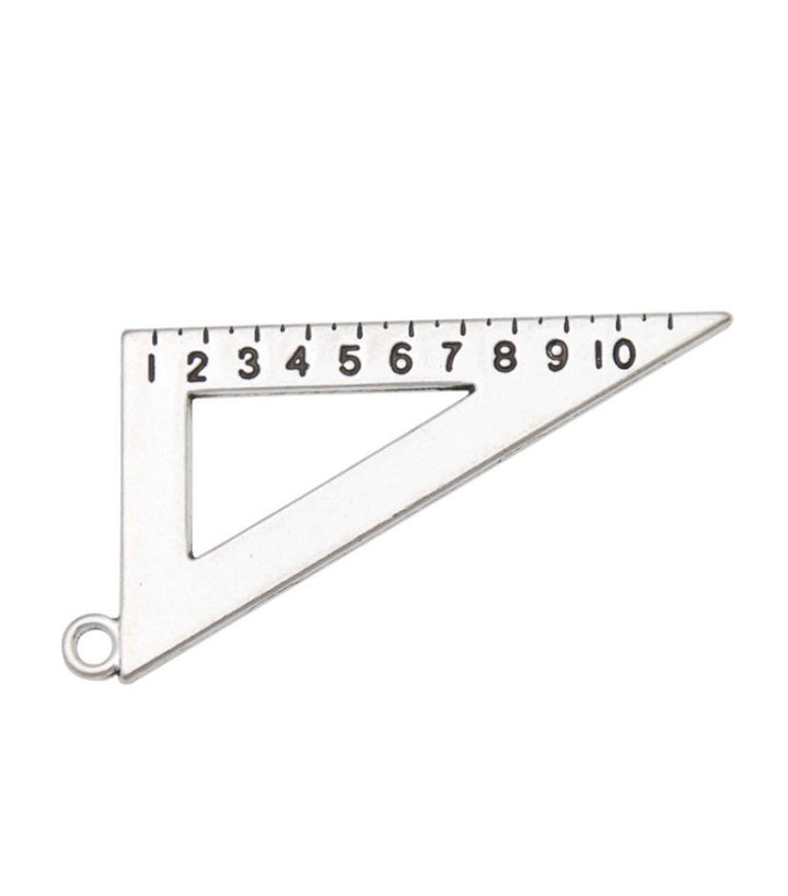 1 Breloque Grande Règle Triangle, Breloques Individuelles, Breloques Scolaires, Breloque Professeur, Breloque Lycée, Breloque Mathématiques, Breloque Géométrie, Mathématiques