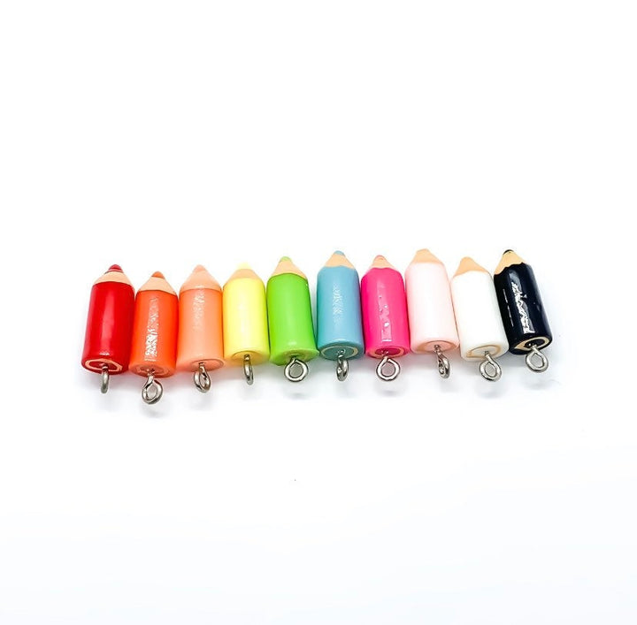 1 Crayon Charms, Individual Charms, School Charms, Teacher Charm, Resin, Craft Charm, Coloring Gift, Kindergarten Charm, Coloring Pencils