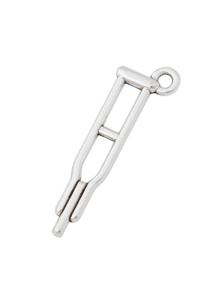 Breloque béquille, Breloques individuelles, Breloques médicales, Breloque infirmière, Breloques médecin, Breloque os cassé, Prompt rétablissement, Apprêts pour bijoux