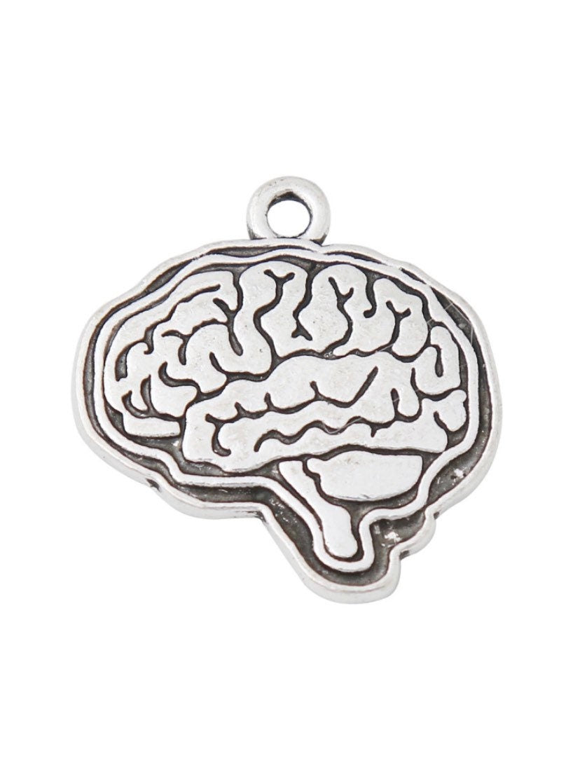 1 Breloque Cerveau, Breloques individuelles, Breloques Anatomie, Breloques Biologie, Breloque Soins infirmiers, Breloques Médecin, Breloques anatomiques, Apprêts pour bijoux