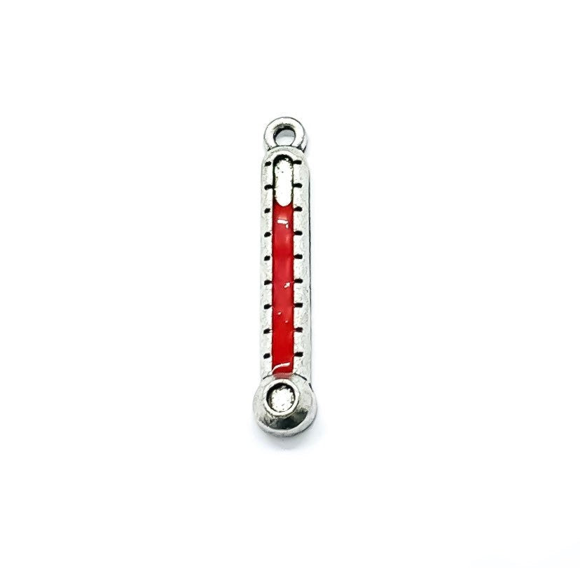 1 Breloque Thermomètre Rouge, Breloques Individuelles, Breloques Médicales, Breloque Bien-être, Breloques Médecin, Breloques Température, Apprêts, Création de Bijoux, DIY
