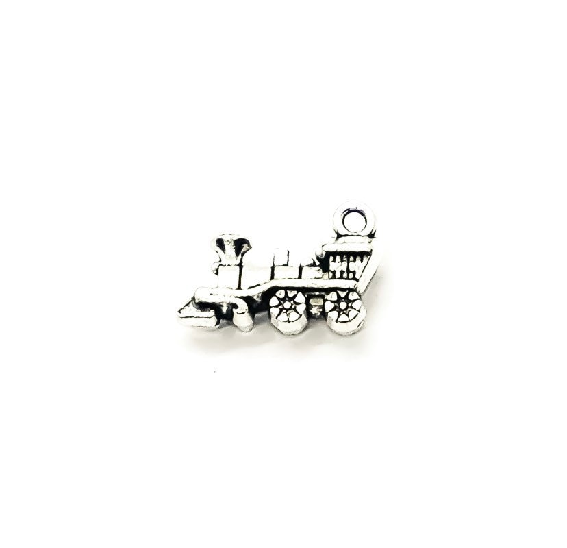 1 Breloque Petit Train Argentée, Breloques Individuelles, Breloques Bébé, Breloques Jouets, Breloques Transports, Breloque Locomotive, Bricolage, Train de Noël