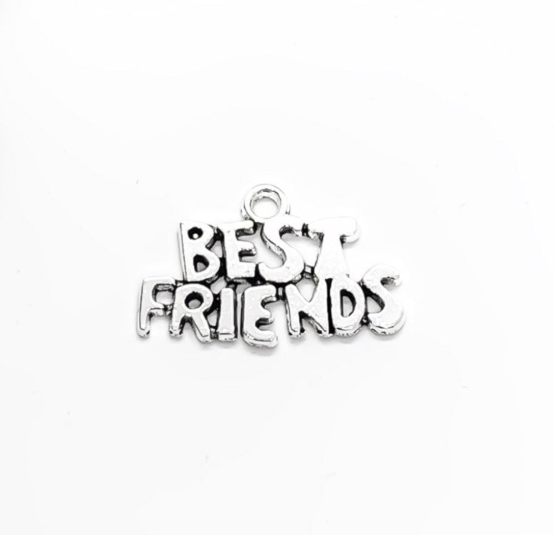 Breloque Meilleure Amie, Breloque Argent Antique, Breloque Personnalisée, Breloque BFF, Cadeau pour Meilleure Amie, Bijou d'Amitié, Breloque d'Amitié, Bijou à Créer Soi-même