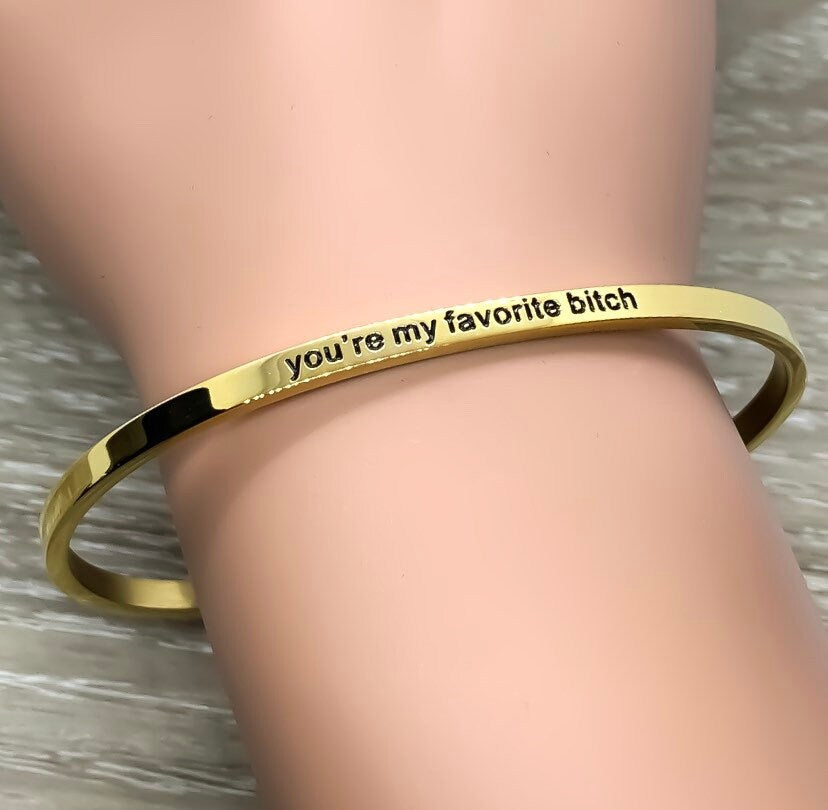 Bracelet jonc « Tu es ma meilleure amie », cadeau pour les meilleures amies, bracelet mantra, bracelet minimaliste, bijou d'amitié
