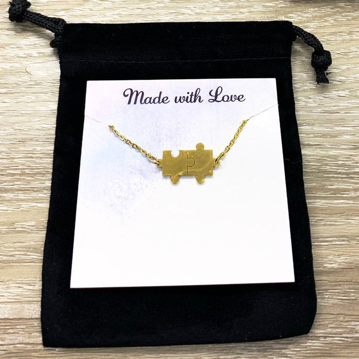 Bracelet double puzzle, cadeau de sensibilisation à l'autisme, bracelet délicat à chaîne puzzle, cadeau pour la fête des mères, cadeau pour un enseignant spécialisé
