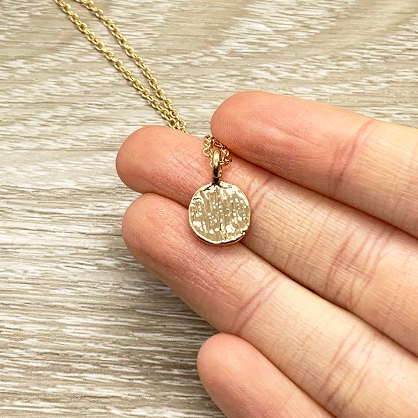 Tiny Ohm Necklace, Small Aum Jewellery, Simple Reminder Gift, Just Breathe Quote, Meditation Gift, Mental Health Gift, Buddha Necklace, Yoga