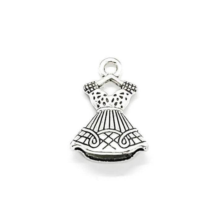 1 Tiny Dress on Hanger Charm, Clothing Charm, Girls Charms, Charm, Shopper Gift, Teen Charm, Shopaholic, Shopping Charm, Seamstress Charm
