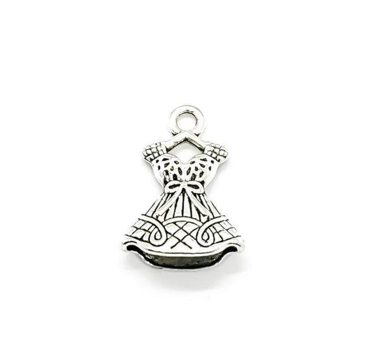 1 Tiny Dress on Hanger Charm, Clothing Charm, Girls Charms, Charm, Shopper Gift, Teen Charm, Shopaholic, Shopping Charm, Seamstress Charm