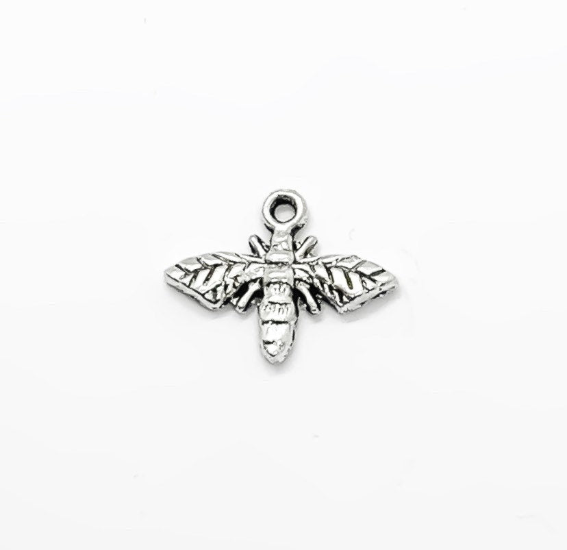 1 Tiny Bee Charm, Wasp Charm, Gardening Charms, Insect Charm, Gift for Gardener, Garden Charms, Nature Charms, Backyard Charms