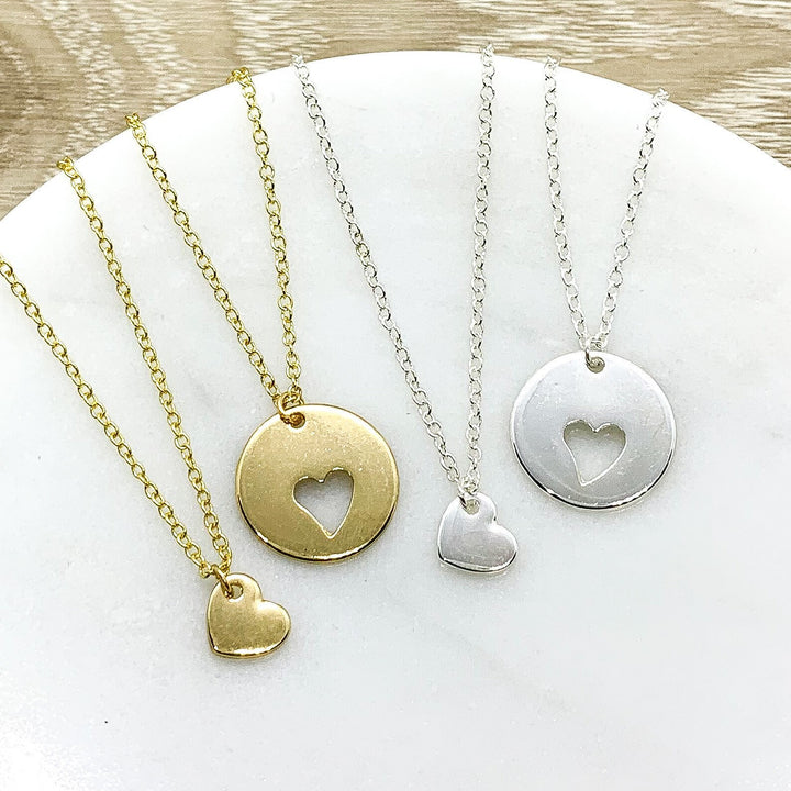 Coworker, Heart Necklace Set for 2 with Card, Colleagues, Friendship