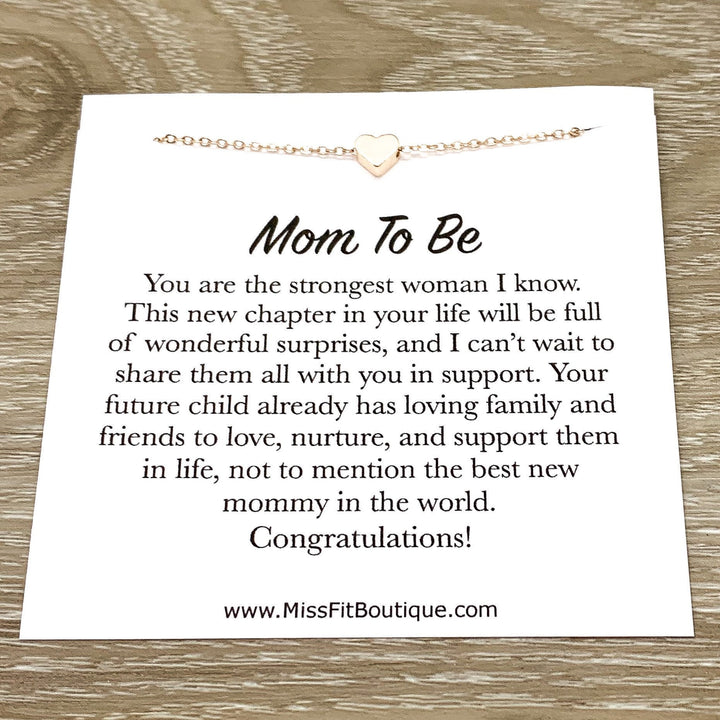 Citation pour future maman, Carte de félicitations, Collier petit cœur, Cadeau de naissance, Bijou pour nouvelle maman, Cadeau pour nouvelle maman, Bijou d'encouragement