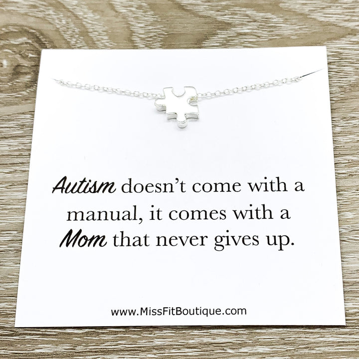 Collier de sensibilisation à l'autisme, Collier de maternité, Cadeau pour maman d'enfant autiste, Collier pièces de puzzle, Bijou puzzle, Collier pour personnes ayant des besoins spéciaux, Cadeau puzzle