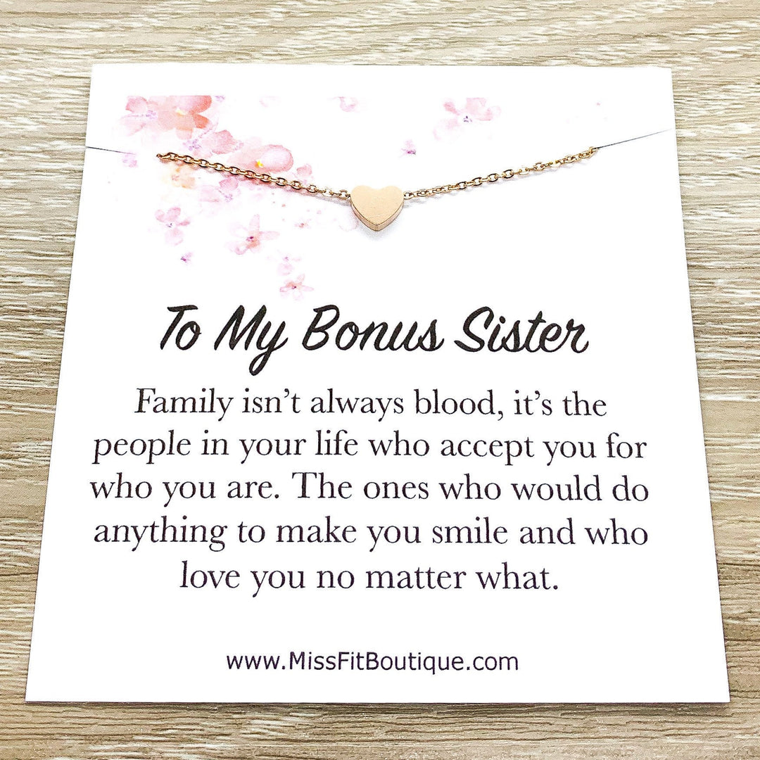 Cadeau pour une sœur de cœur, Carte sentimentale, Cadeau pour une sœur adoptive, Collier cœur, Cadeau pour la belle-sœur, Petit cadeau souvenir, Cadeau de la mariée