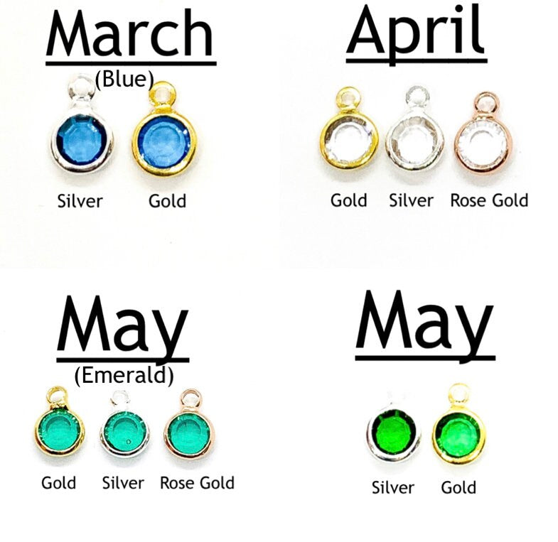 Add On Birthstone, Tiny Birthstone Bead Charm, 6mm