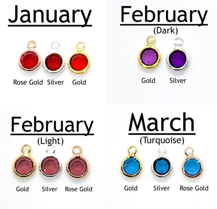 Add On Birthstone, Tiny Birthstone Bead Charm, 6mm