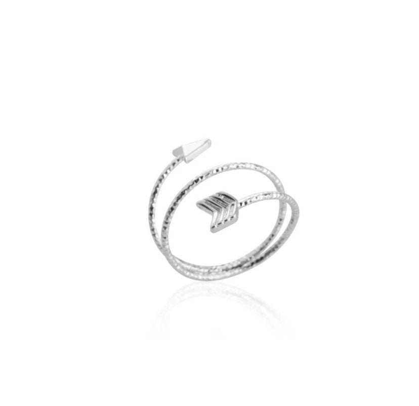 Bague flèche scintillante, Bijou flèche, Bague à superposer, Bague tendance, Bague délicate en or rose, Bijou d'amitié, Cadeau d'une meilleure amie