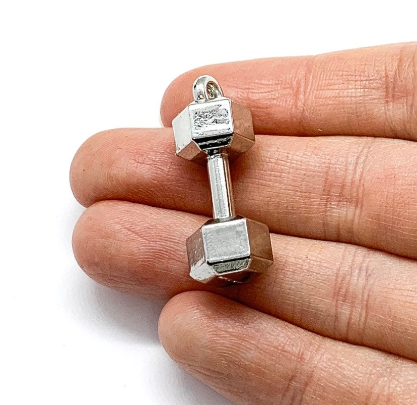 Weightlifting Charms, Fitness Charms, Bodybuilding Charms, Weightloss Charms, Gym Charms, Mini Weight Plate Charms, Stocking Stuffer for Her