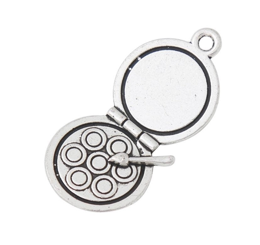 1 Breloque pour poudrier, Breloque pour palette de fards à paupières, Breloque pour esthéticienne, Breloque individuelle, Breloque maquillage, Breloque girly, Breloque pour adolescente, Beauté
