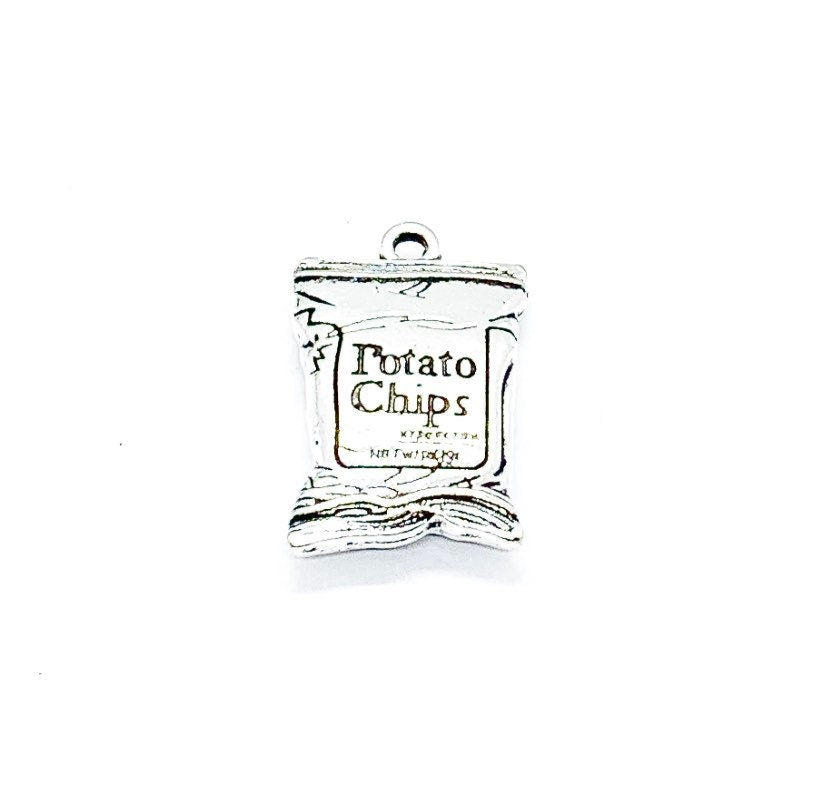 Breloque pour sachet de chips (1 pièce), Breloques individuelles, Breloques pour snacks, Breloques pour ados, Sachet de chips miniature, Breloques, Cadeau pour gourmands, Bijoux à faire soi-même