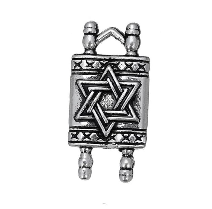1 petit pendentif Torah, pendentif pour fête juive, pendentif étoile de David argenté, pendentif Hanoukka, cadeau de Bat Mitzvah, pendentif biblique, cadeau religieux