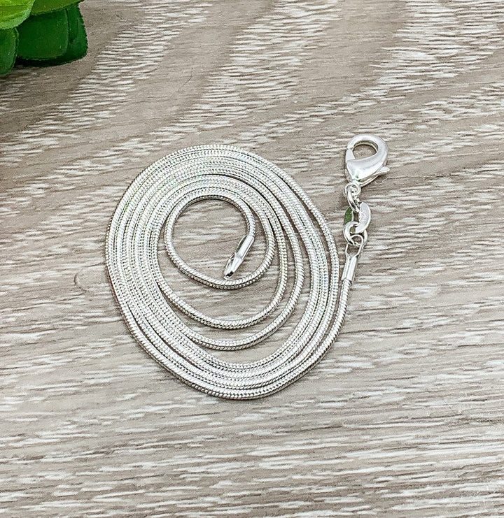 Chaîne serpent en argent sterling 925, 1 mm de largeur, pour bijoux et bijoux. Longue chaîne en argent, bijou minimaliste et délicat à faire soi-même.