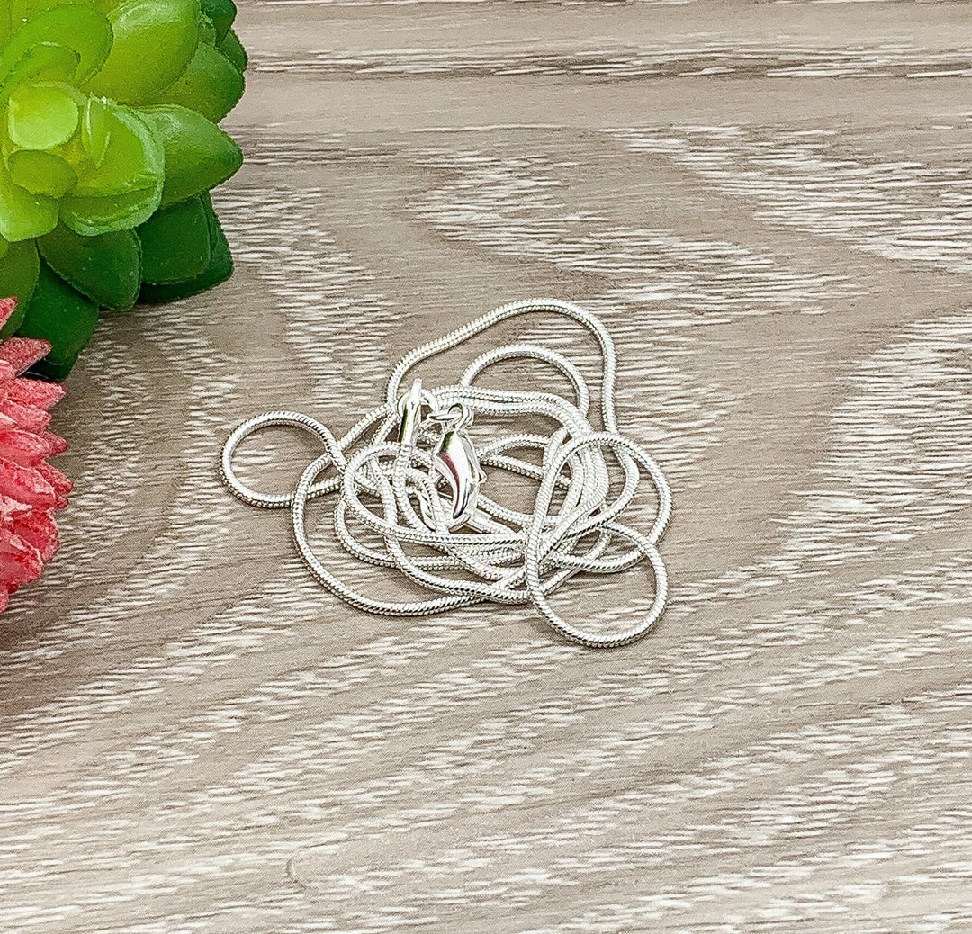 Chaîne serpent en argent sterling 925, 1 mm de largeur, pour bijoux et bijoux. Longue chaîne en argent, bijou minimaliste et délicat à faire soi-même.